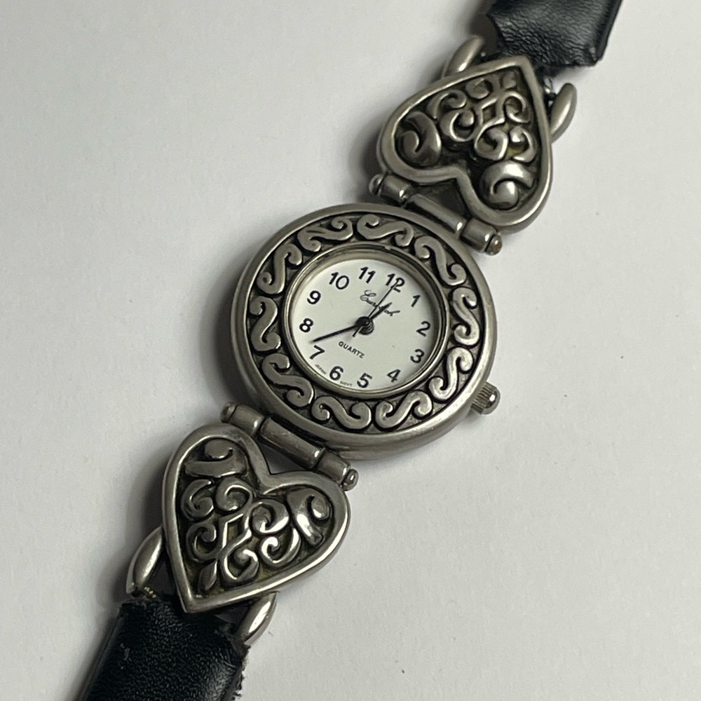 Vintage 90's Brighton Ladies black leather wrist watch